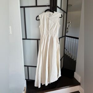 Elegant White Sleeveless asymmetrical Dress